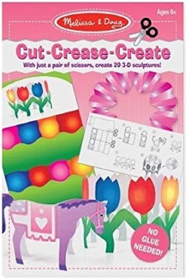 Melissa & Doug (Pink) - Cut-Crease-Create Paper Pads 15cm x 23cm 20 Sheets-Pink