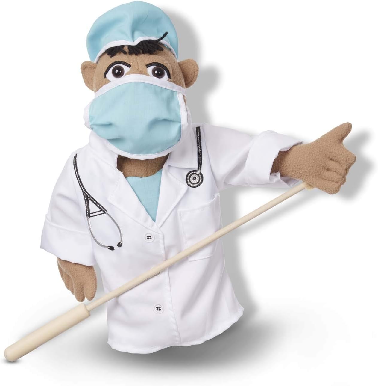 Melissa & Doug Doctor Puppet (Dr. Chartwell) with Detachable Wooden Rod