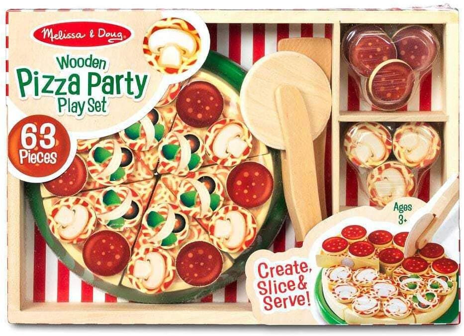 Melissa & Doug WOOD PIZZA PRTY TOY SET