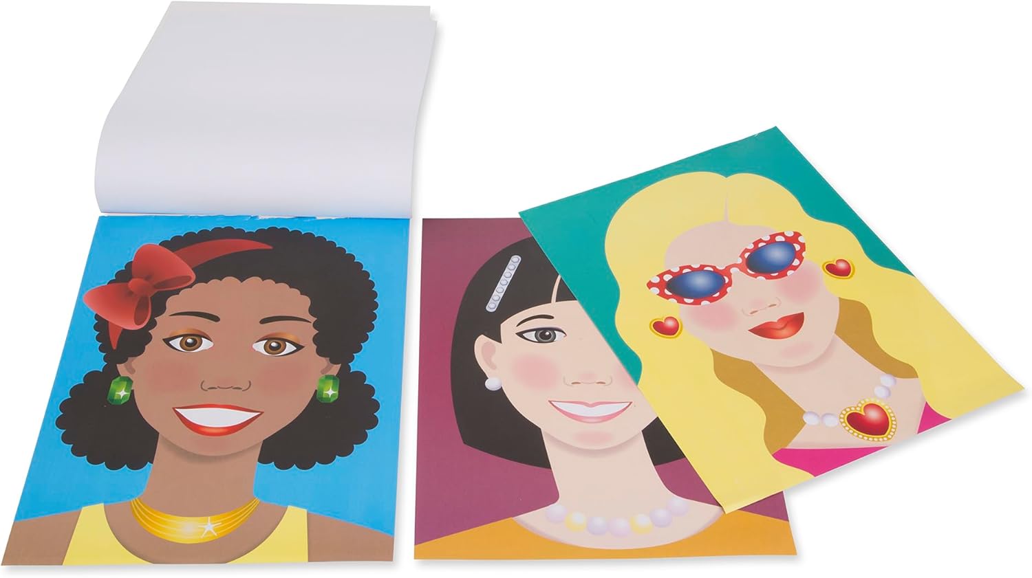 Melissa & Doug Make-a-Face Sticker Pad - Fashion Faces