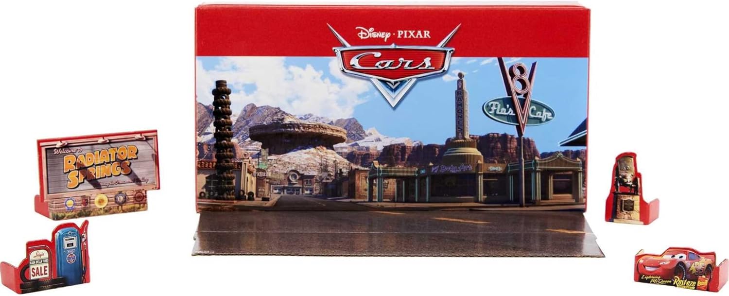 Mattel Disney and Pixar Cars Vehicle Set of 5 Collectible Character Toy Cars & Tool Cart, Inspired by World Grand Prix from Cars 2