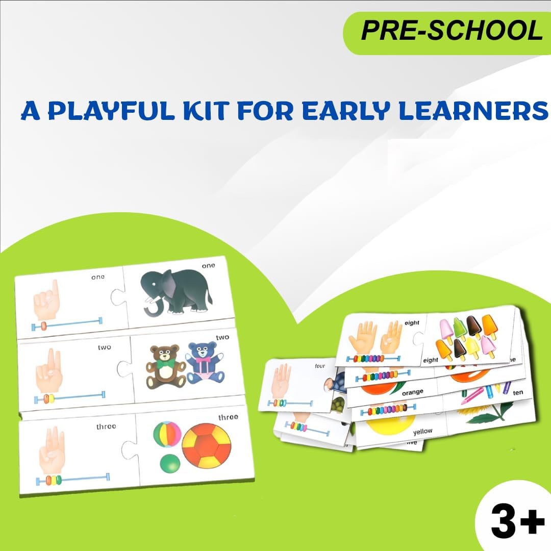 Creative's Learning is Fun – Educational Match-Up Cards for Kids | Learn Colours, Shapes & Numbers 1-10 | Preschool Learning Game | Montessori Activity Toy | Early Childhood Development | Ages 3 & Up