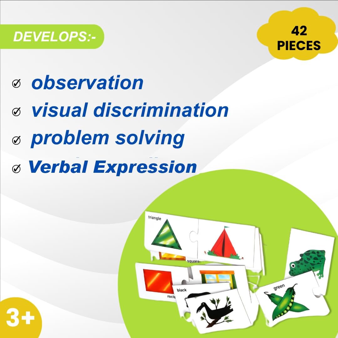 Creative's Learning is Fun – Educational Match-Up Cards for Kids | Learn Colours, Shapes & Numbers 1-10 | Preschool Learning Game | Montessori Activity Toy | Early Childhood Development | Ages 3 & Up