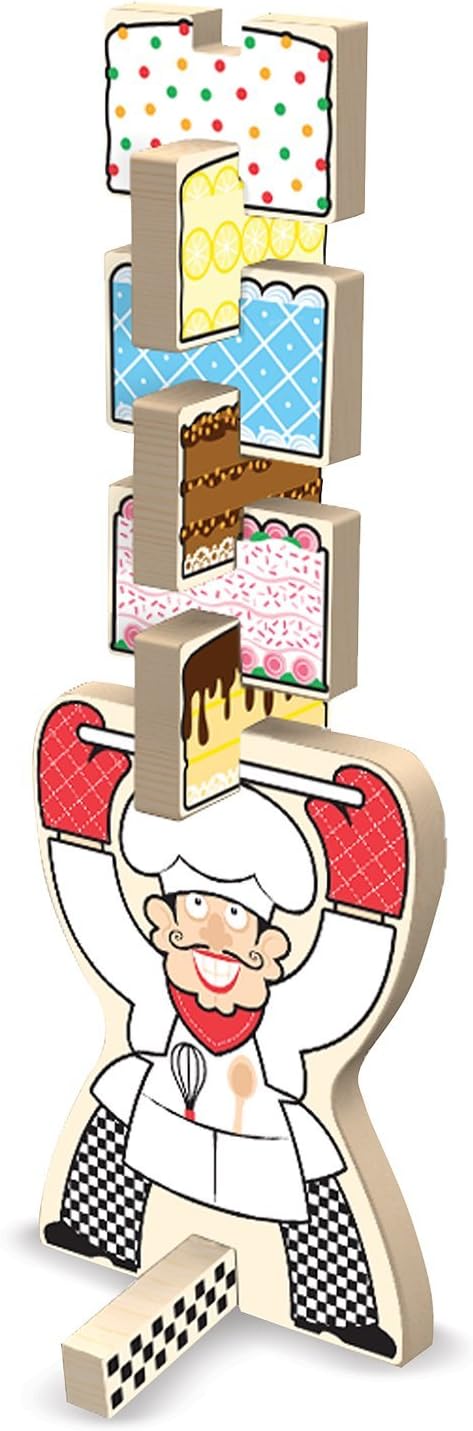 Melissa & Doug Stacking Wooden Chunky Puzzle - Countin cakes