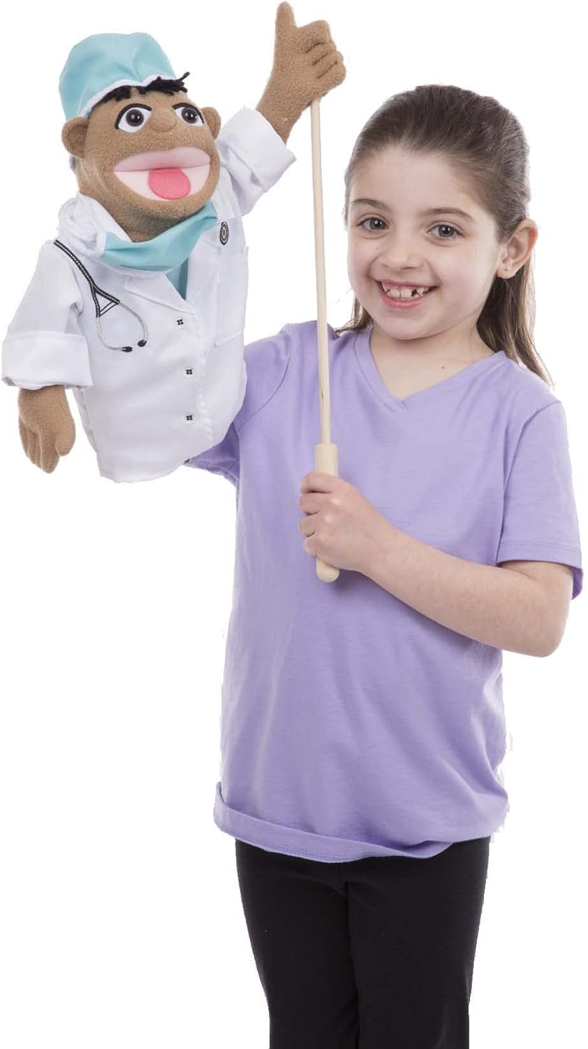 Melissa & Doug Doctor Puppet (Dr. Chartwell) with Detachable Wooden Rod