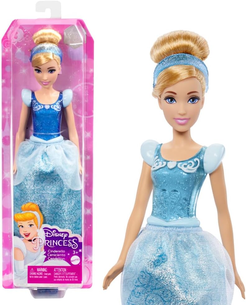 Mattel Disney Princess Tiana Doll in Sparkling Fashion with Removable Skirt, Tiara and Shoes, Posable & Collectible, Inspired by Movie