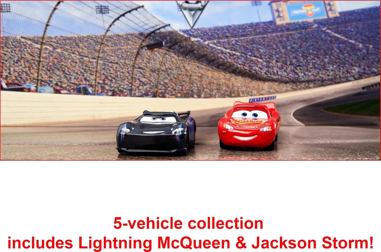 Mattel Disney and Pixar Cars Vehicle Set of 5 Collectible Character Toy Cars & Tool Cart, Inspired by World Grand Prix from Cars 2