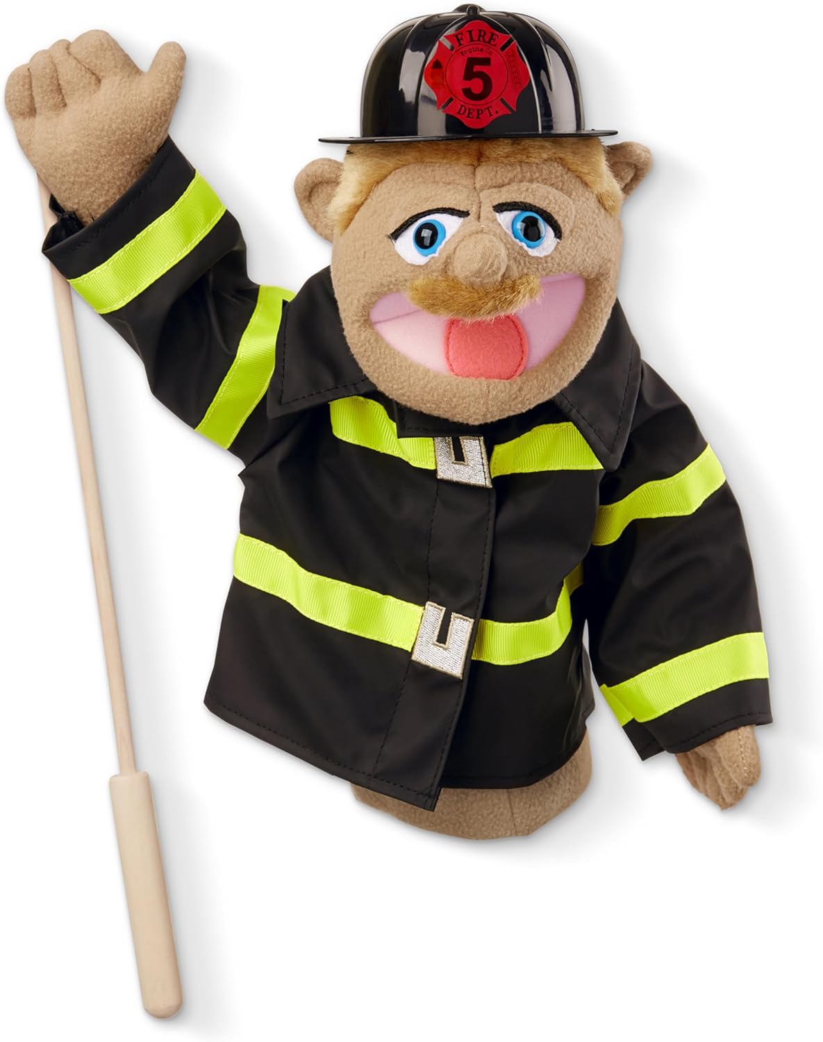 Melissa & Doug Firefighter Puppet (Walter Blaze) with Detachable Wooden Rod
