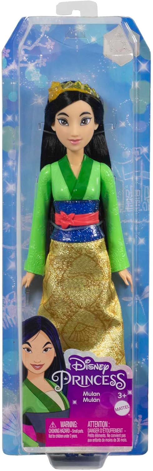 Mattel Disney Princess Tiana Doll in Sparkling Fashion with Removable Skirt, Tiara and Shoes, Posable & Collectible, Inspired by Movie