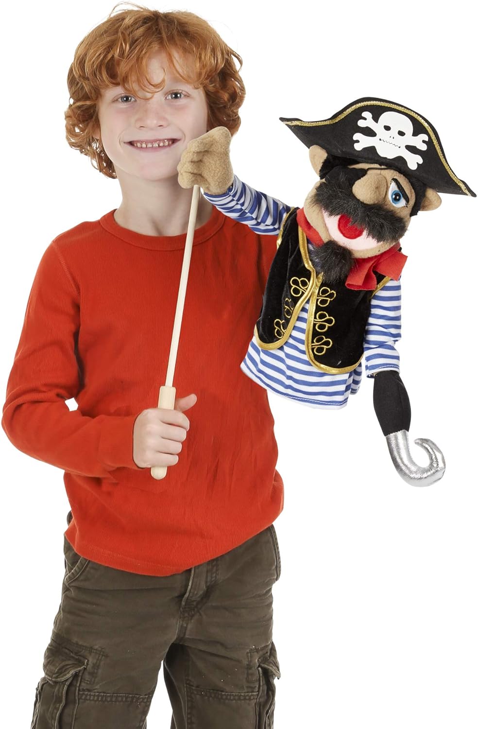 Melissa & Doug Pirate Puppet (Barnacle Bart) with Detachable Wooden Rod