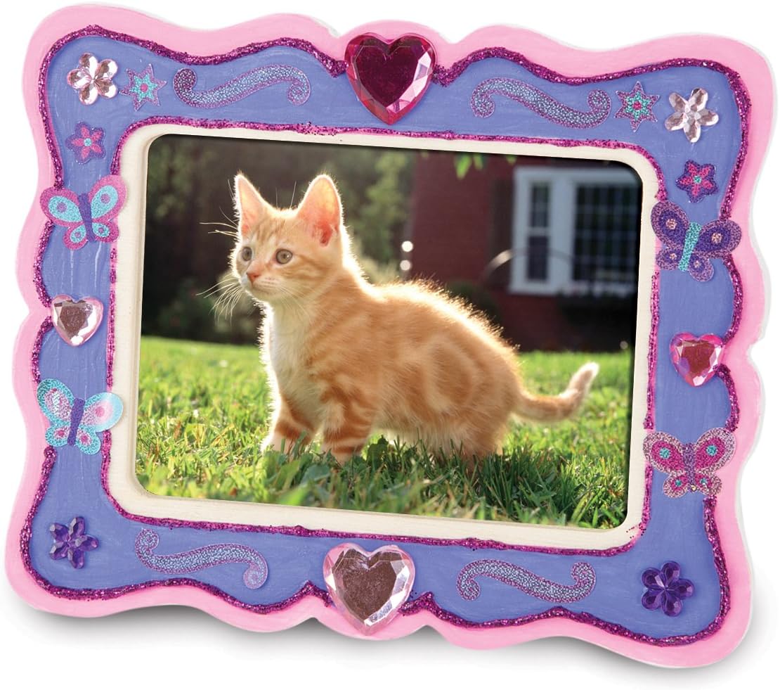 Melissa & Doug Decorate-Your-Own Wooden Picture Frame Craft Kit (fits 3.25 x 4.5 inch picture)