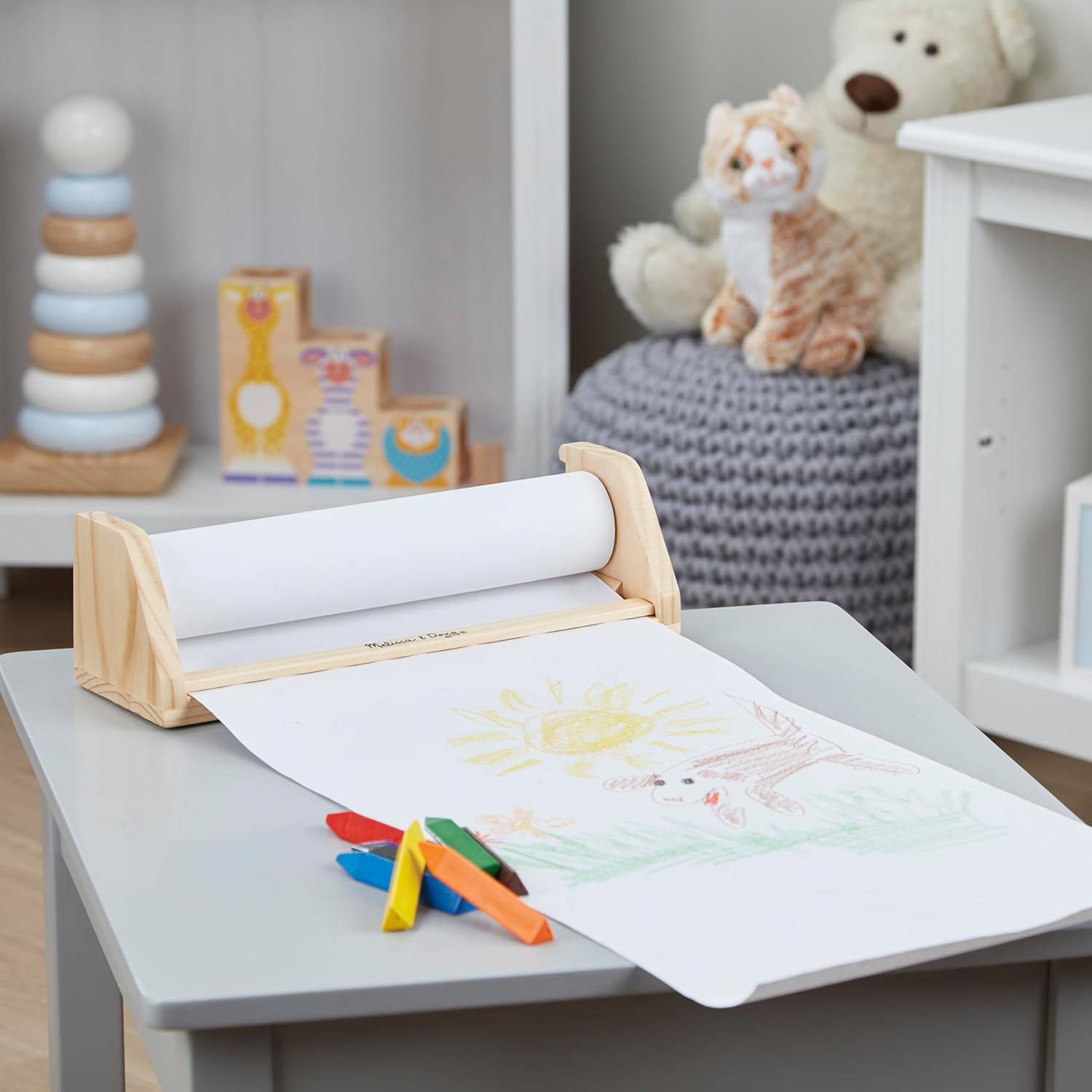 Melissa & Doug Tabletop Easel Paper Roll (12 inches x 75 feet), White