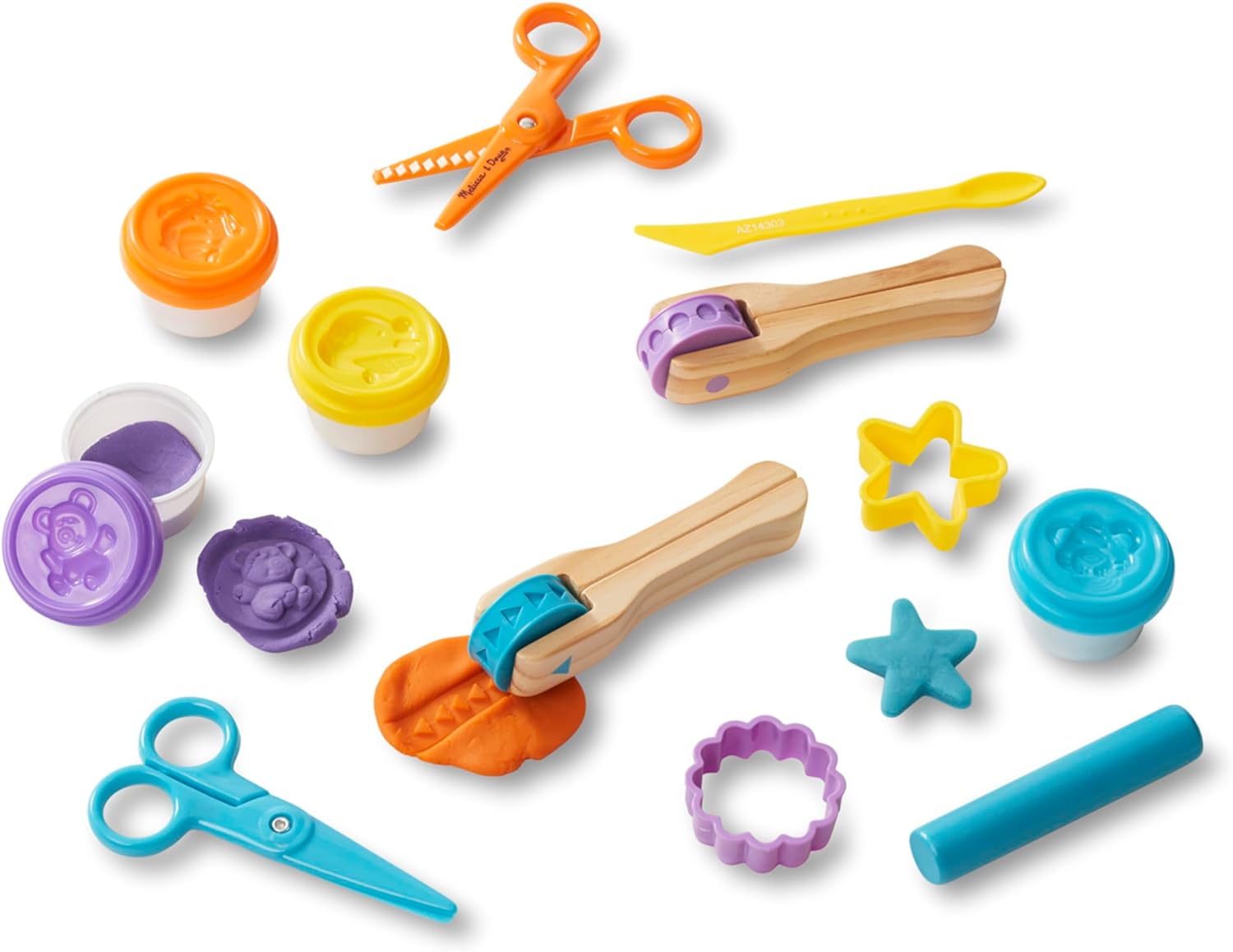 Melissa & Doug Created By Me! Cut, Sculpt, And Roll Modeling Dough Kit With 8 Tools And 4 Colors Of Modeling Dough
