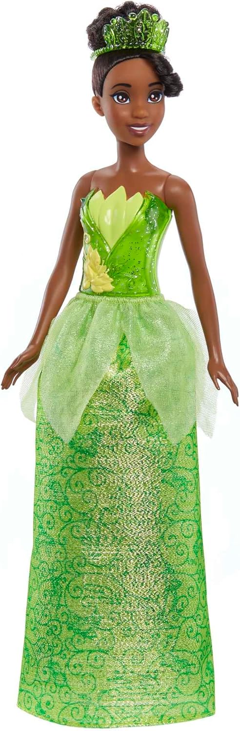 Mattel Disney Princess Tiana Doll in Sparkling Fashion with Removable Skirt, Tiara and Shoes, Posable & Collectible, Inspired by Movie