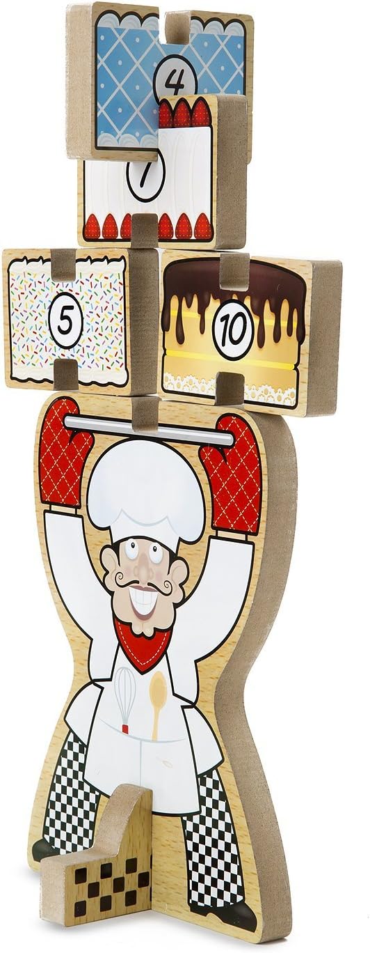 Melissa & Doug Stacking Wooden Chunky Puzzle - Countin cakes