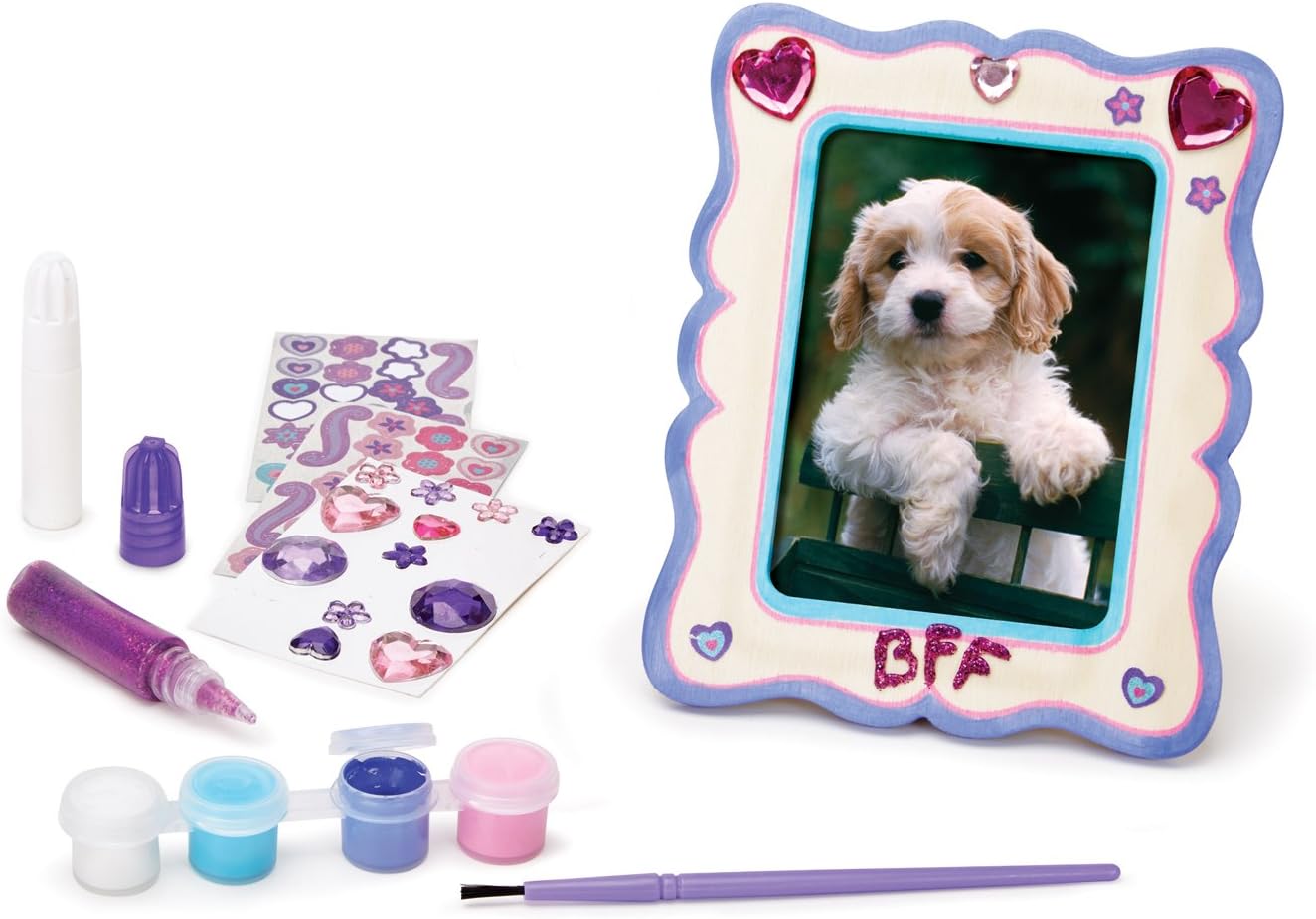 Melissa & Doug Decorate-Your-Own Wooden Picture Frame Craft Kit (fits 3.25 x 4.5 inch picture)
