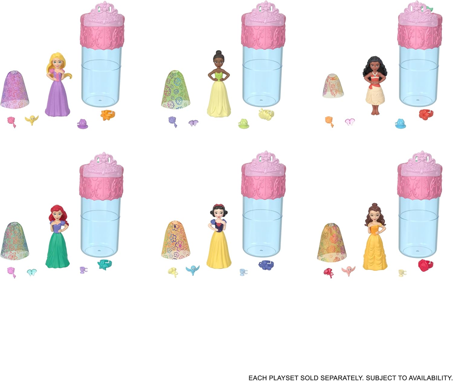 Mattel Disney Princess Royal Color Reveal Small Doll with 6 Surprises