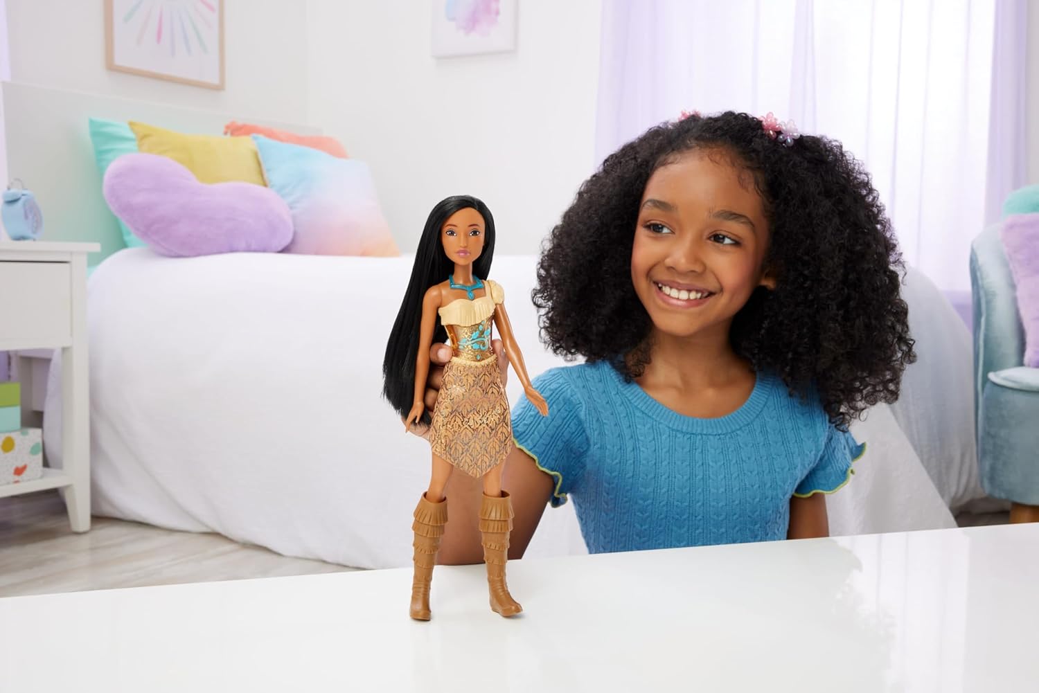 Mattel Disney Princess Tiana Doll in Sparkling Fashion with Removable Skirt, Tiara and Shoes, Posable & Collectible, Inspired by Movie