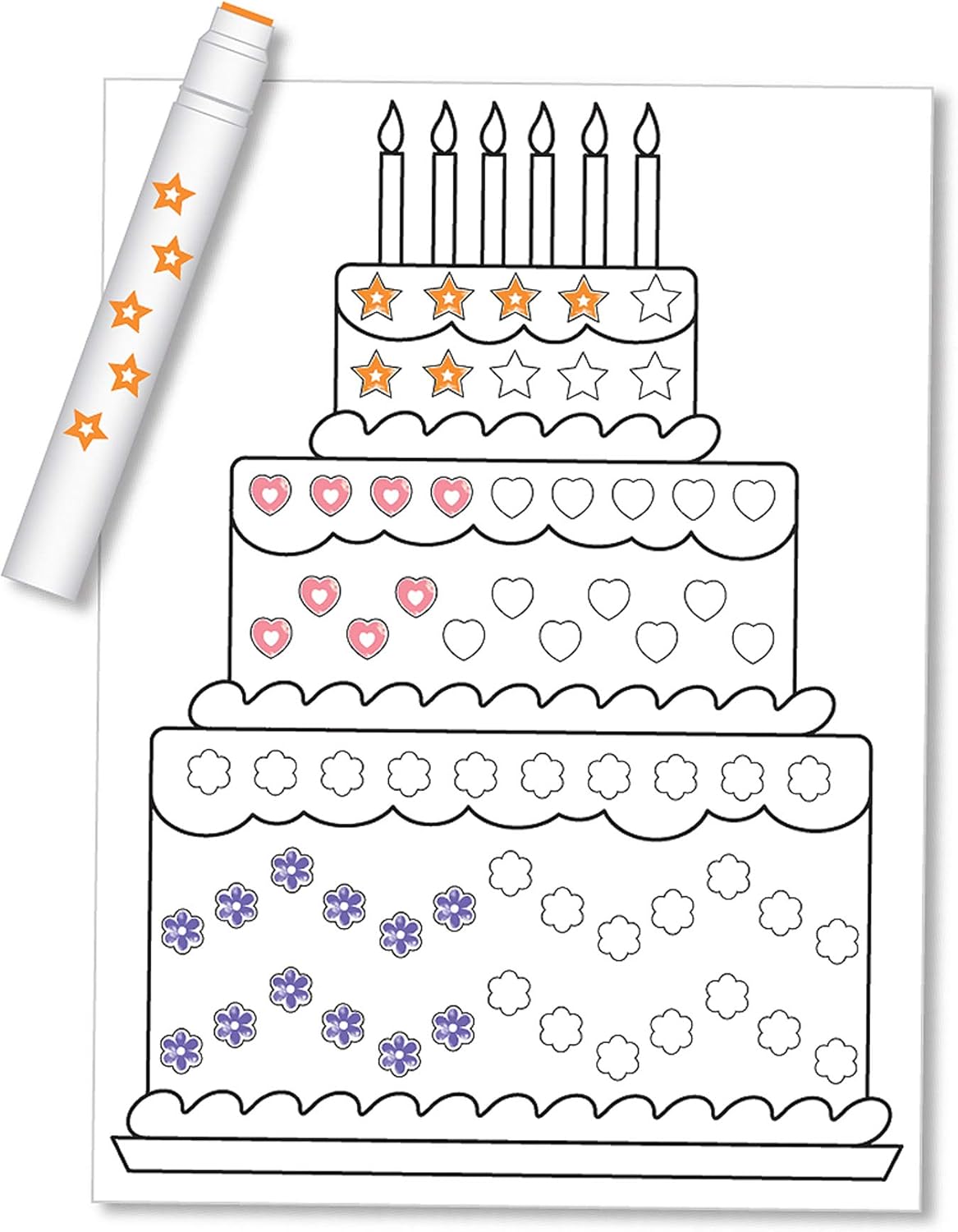 Melissa & Doug Stamp Marker Activity Pad - Butterflies, Hearts, Flowers, and Stars