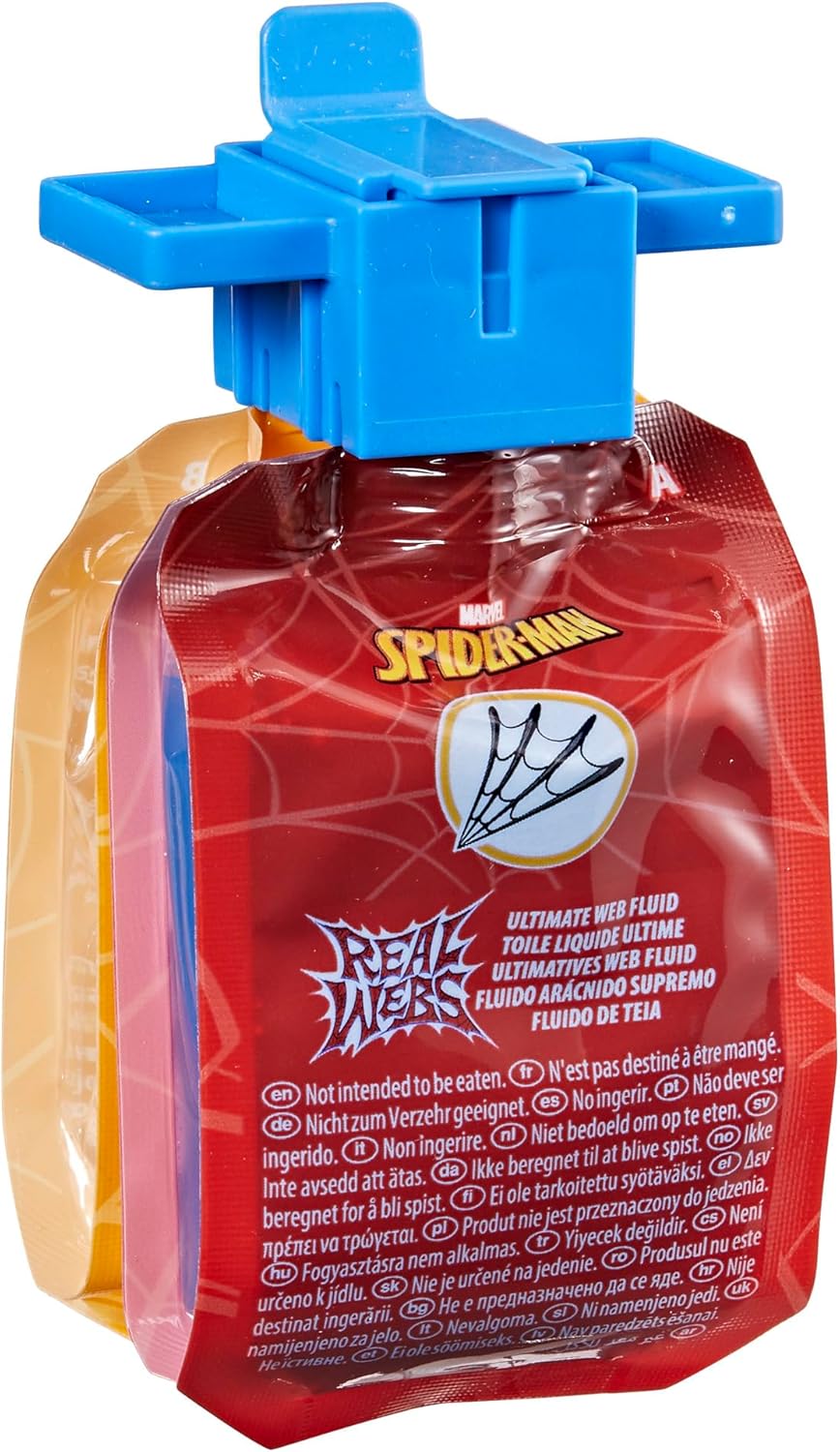 Marvel Spider-Man Real Webs Ultimate Web Fluid Refill for the Ultimate Web Blaster Role Play Web Shooter, Super Hero Toys for kids, Ages 5+