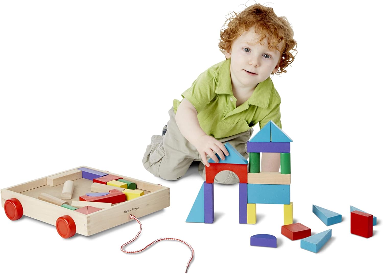 Melissa & Doug Unit Blocks on Wheels - 36 Solid Wood Blocks