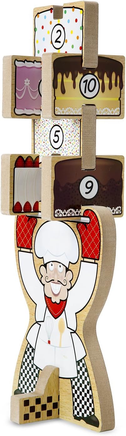 Melissa & Doug Stacking Wooden Chunky Puzzle - Countin cakes
