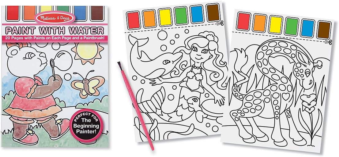 Melissa & Doug Paint With Water Kids' Art Pad With Paintburs