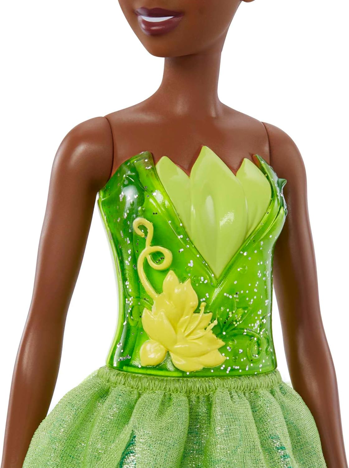 Mattel Disney Princess Tiana Doll in Sparkling Fashion with Removable Skirt, Tiara and Shoes, Posable & Collectible, Inspired by Movie