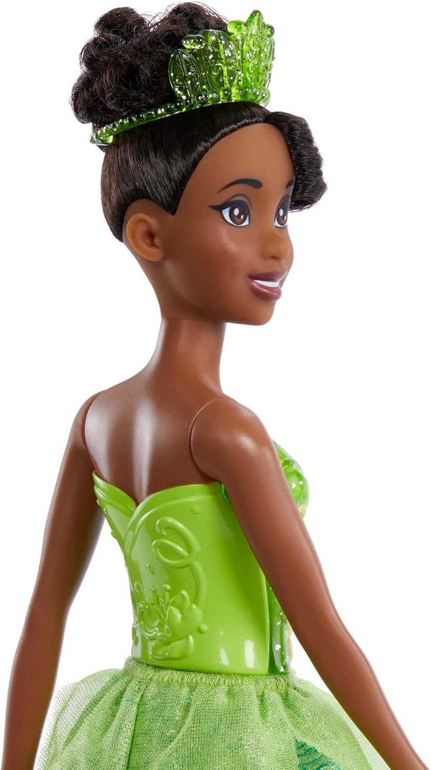 Mattel Disney Princess Tiana Doll in Sparkling Fashion with Removable Skirt, Tiara and Shoes, Posable & Collectible, Inspired by Movie