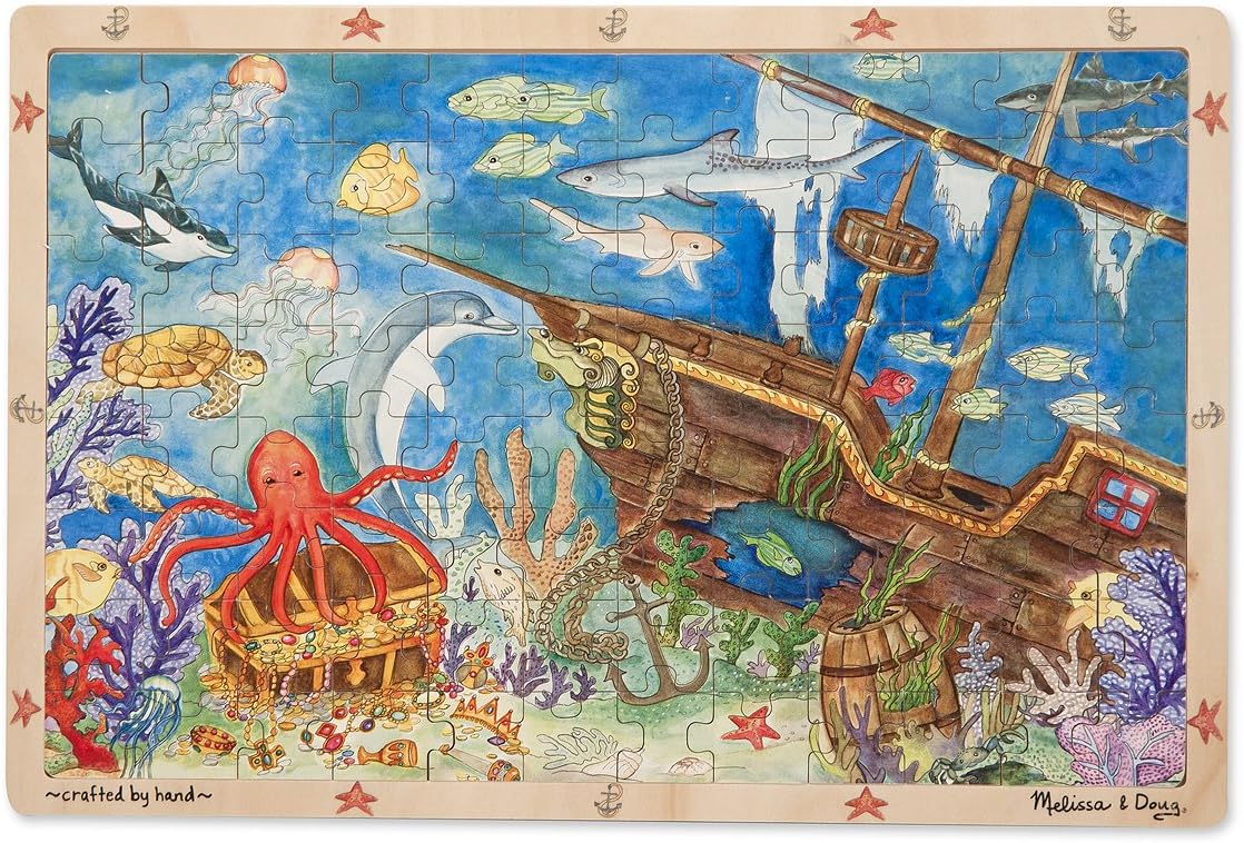 Melissa & Doug Sunken Treasures Wooden Jigsaw Puzzle, 96-Piece