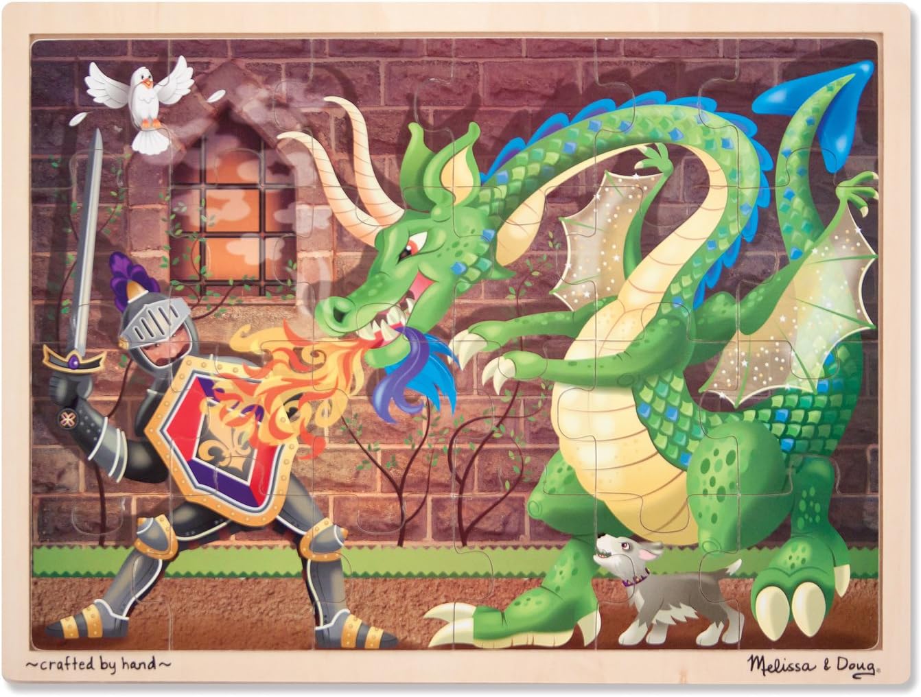 Melissa Doug Knight vs. Dragon Wooden Jigsaw Puzzle With Storage Tray (48 pcs)