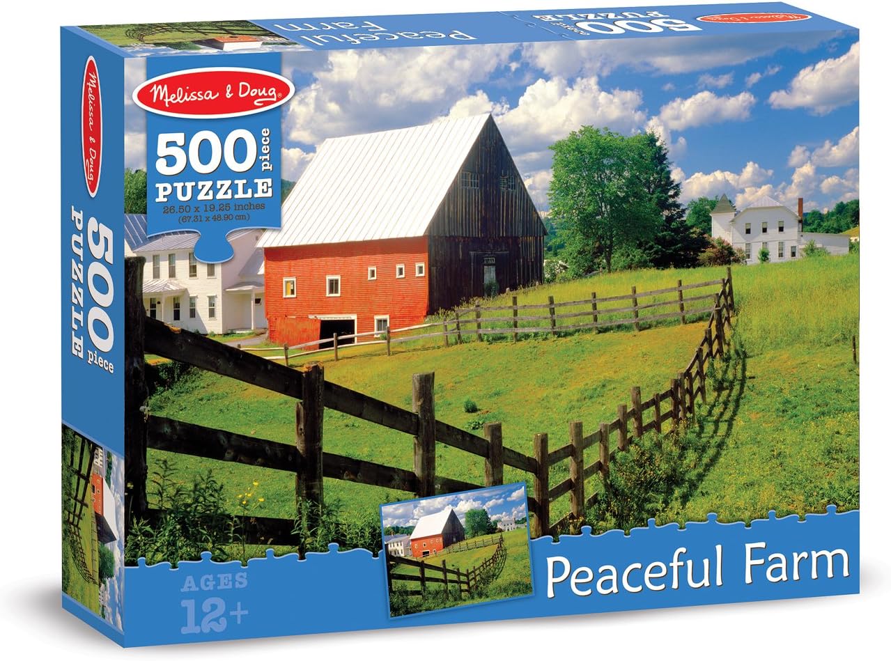 Melissa & Doug 500-Piece Peaceful Farm Jigsaw Puzzle