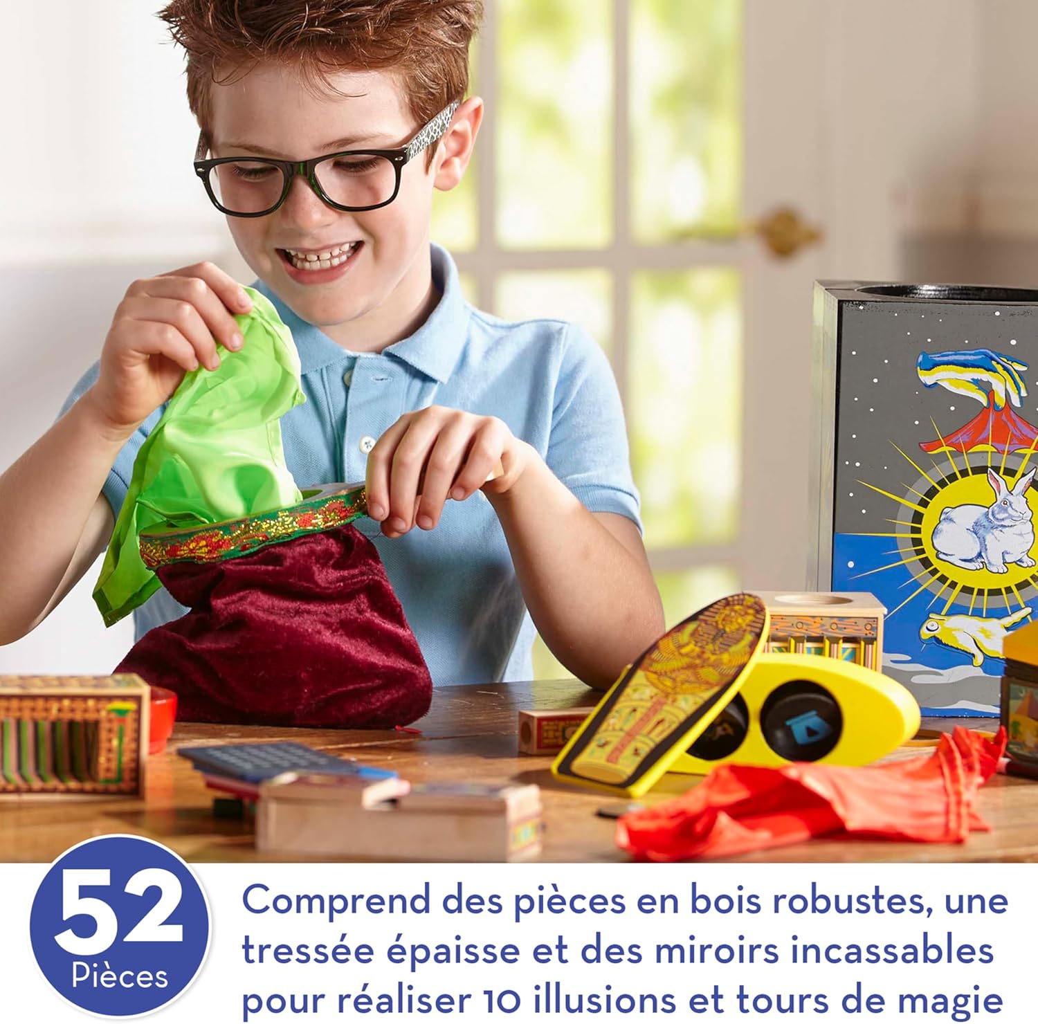 Melissa & Doug 11170 Deluxe Magic Set | Pretend Play Toy | Play Set | 8+ | Gift for Boy or Girl, Multicolor