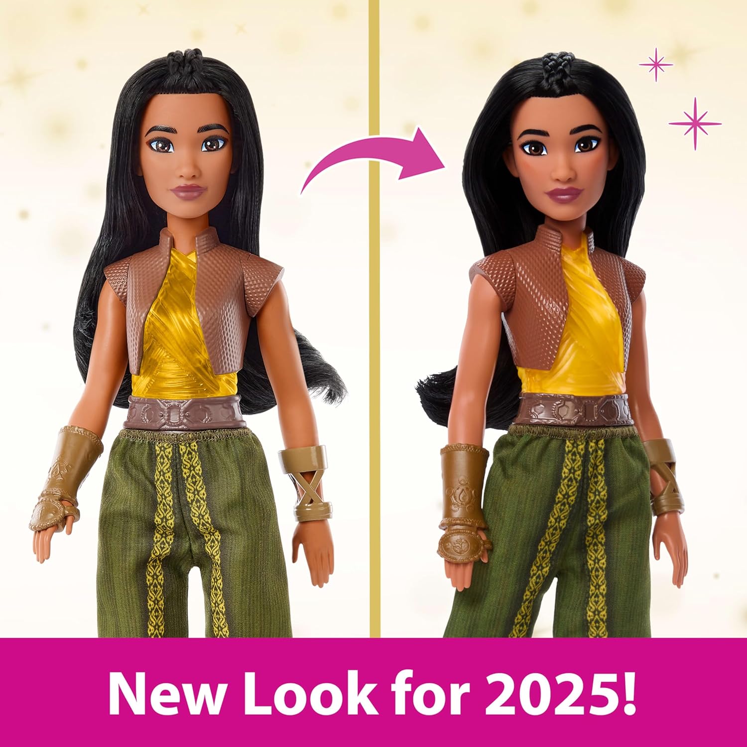 Mattel Disney Princess Tiana Doll in Sparkling Fashion with Removable Skirt, Tiara and Shoes, Posable & Collectible, Inspired by Movie