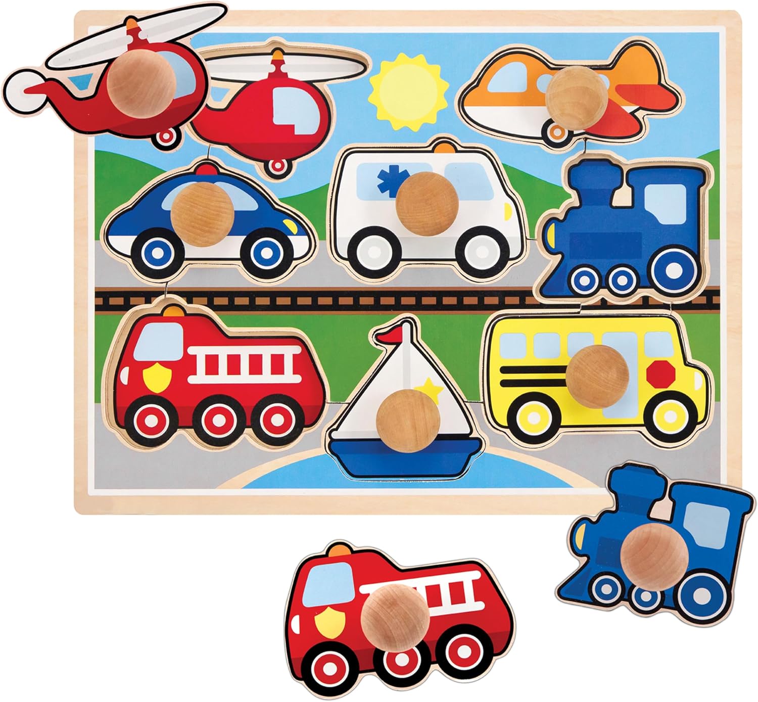 Melissa and Doug Vehicles Jumbo Knob Puzzle 8980 - Jigsaws and Puzzles