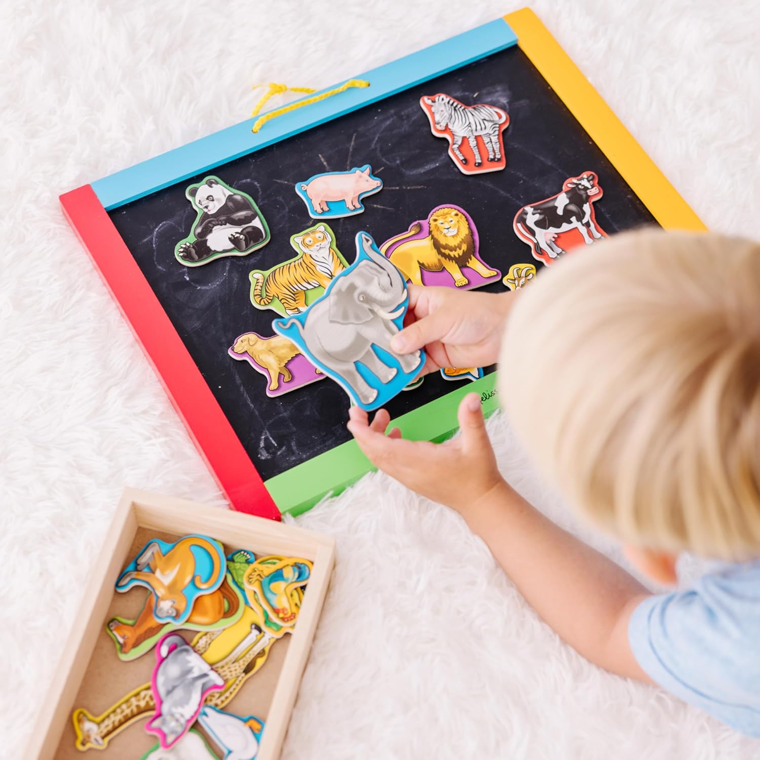 Melissa & Doug 20 Wooden Farm Magnets in a Box - Cute Barnyard Animal Fridge, Refrigerator Magnets For Toddlers Ages 2+