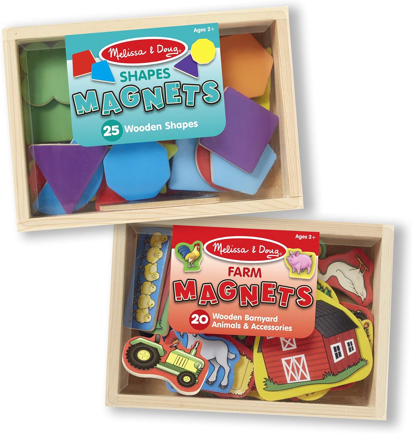 Melissa & Doug 20 Wooden Farm Magnets in a Box - Cute Barnyard Animal Fridge, Refrigerator Magnets For Toddlers Ages 2+