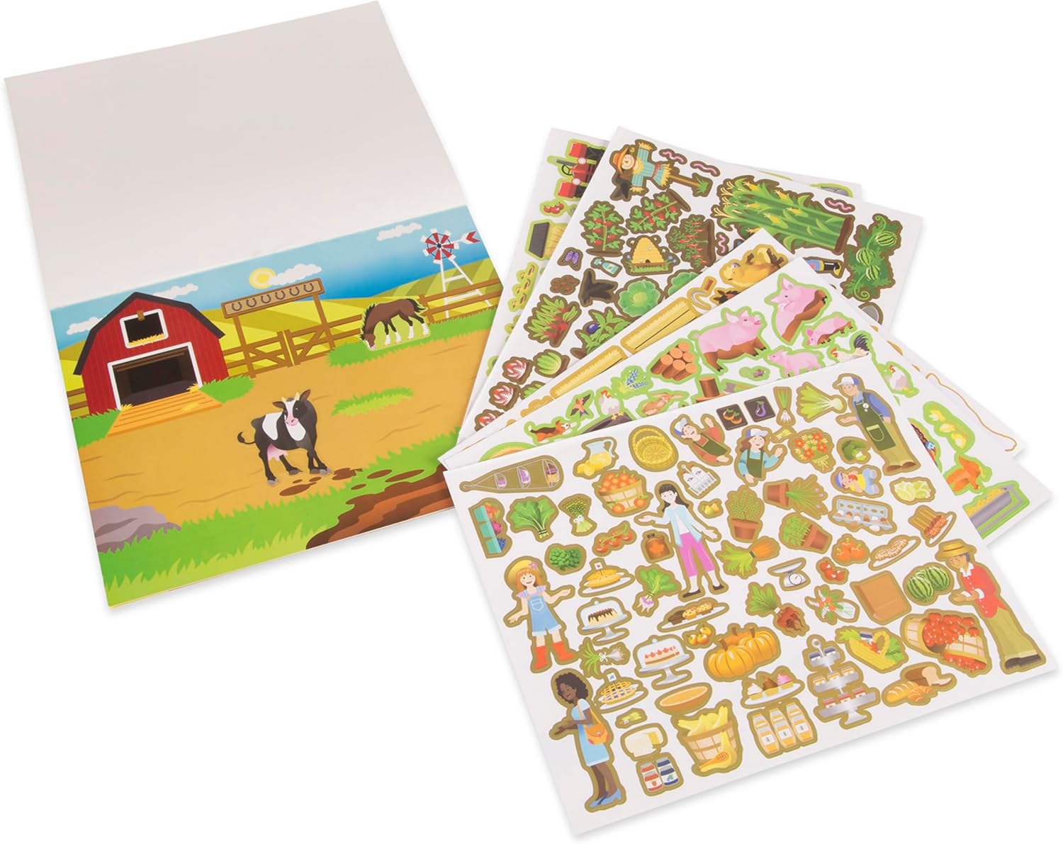 Melissa & Doug Reusable Sticker Pad: Farm - 280+ Stickers, 5 Scenes