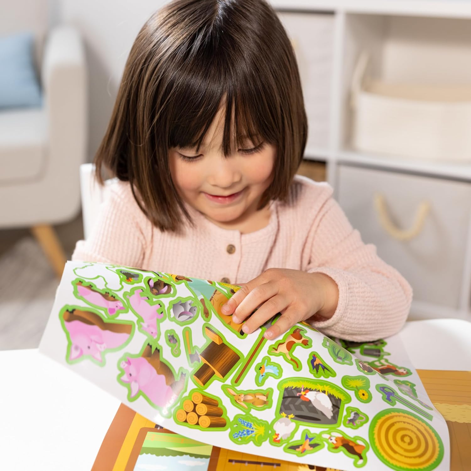 Melissa & Doug Reusable Sticker Pad: Farm - 280+ Stickers, 5 Scenes