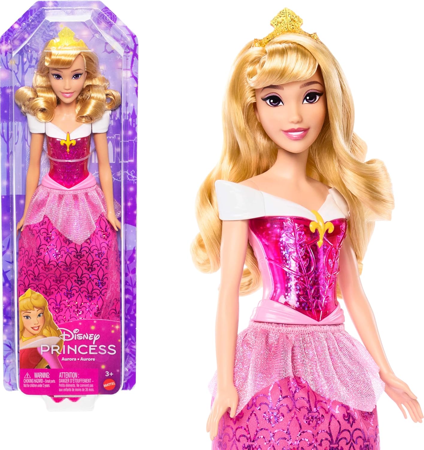 Mattel Disney Princess Tiana Doll in Sparkling Fashion with Removable Skirt, Tiara and Shoes, Posable & Collectible, Inspired by Movie