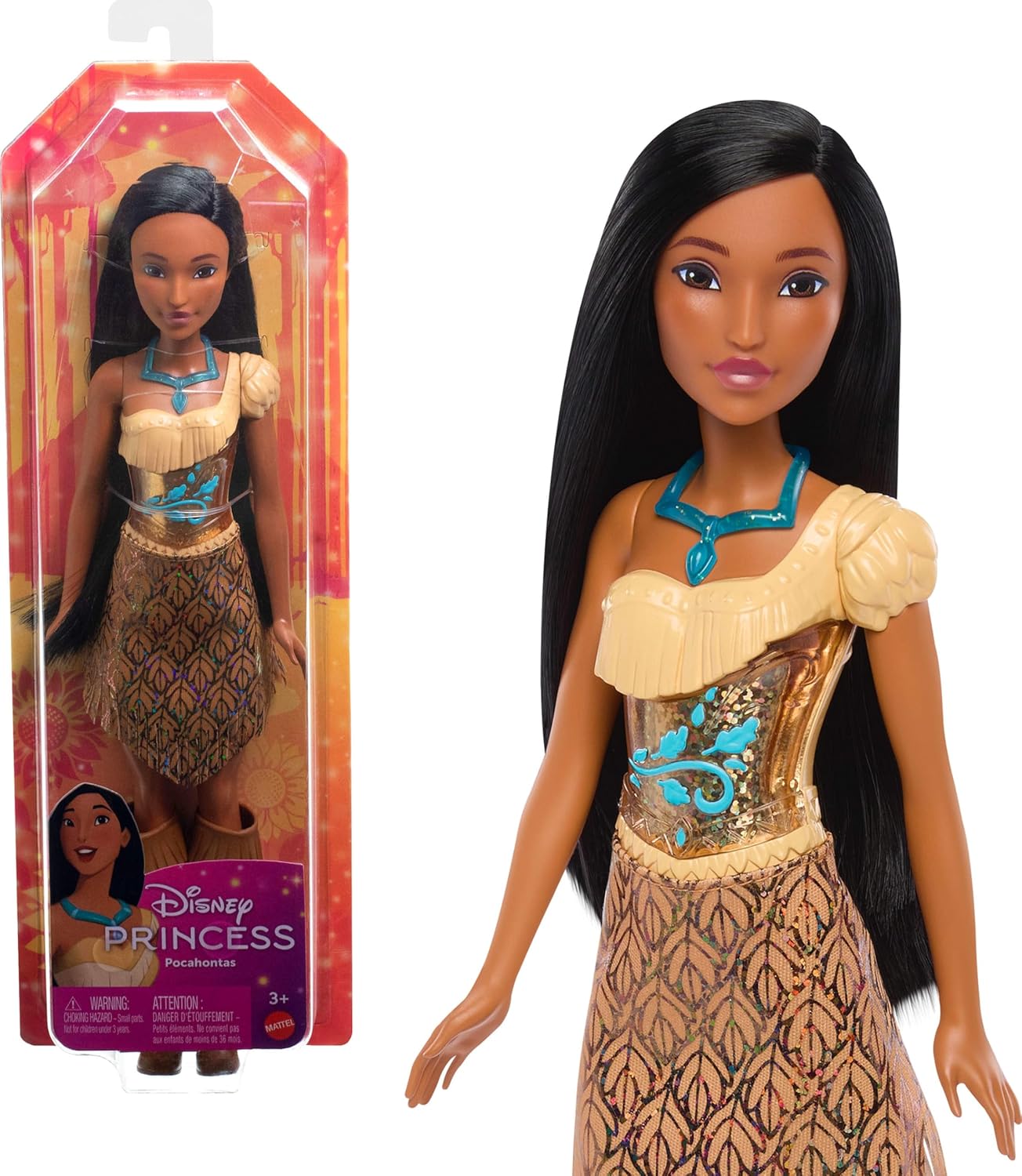 Mattel Disney Princess Tiana Doll in Sparkling Fashion with Removable Skirt, Tiara and Shoes, Posable & Collectible, Inspired by Movie