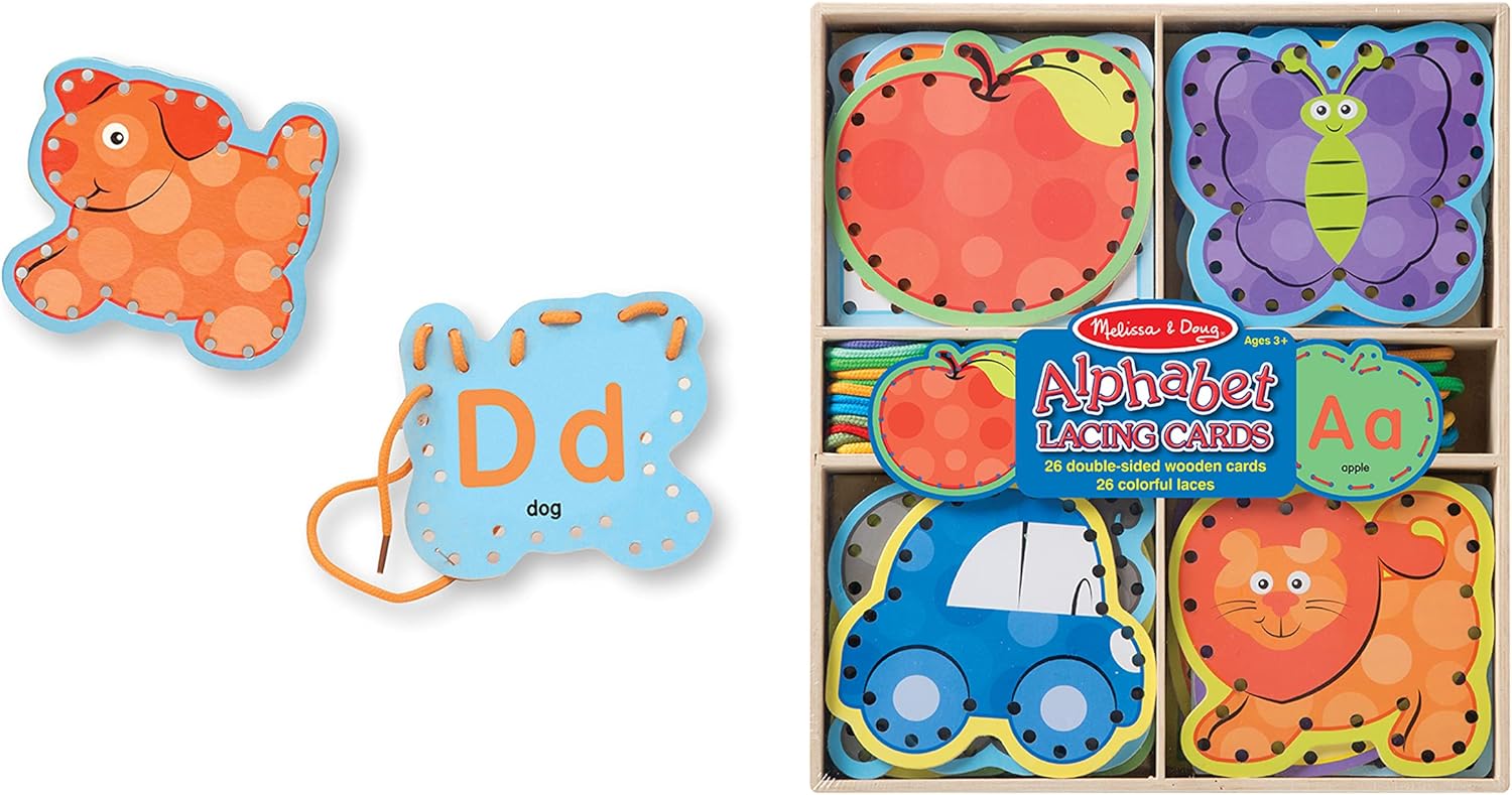 Melissa & Doug and Alphabet Lacing Cards 9490 - Arts and Crafts