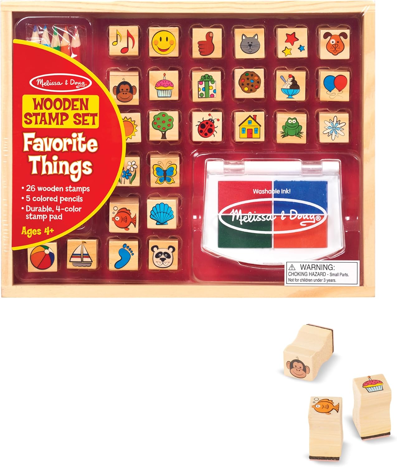 Melissa and Doug Wooden Favorite Things Stamp Set