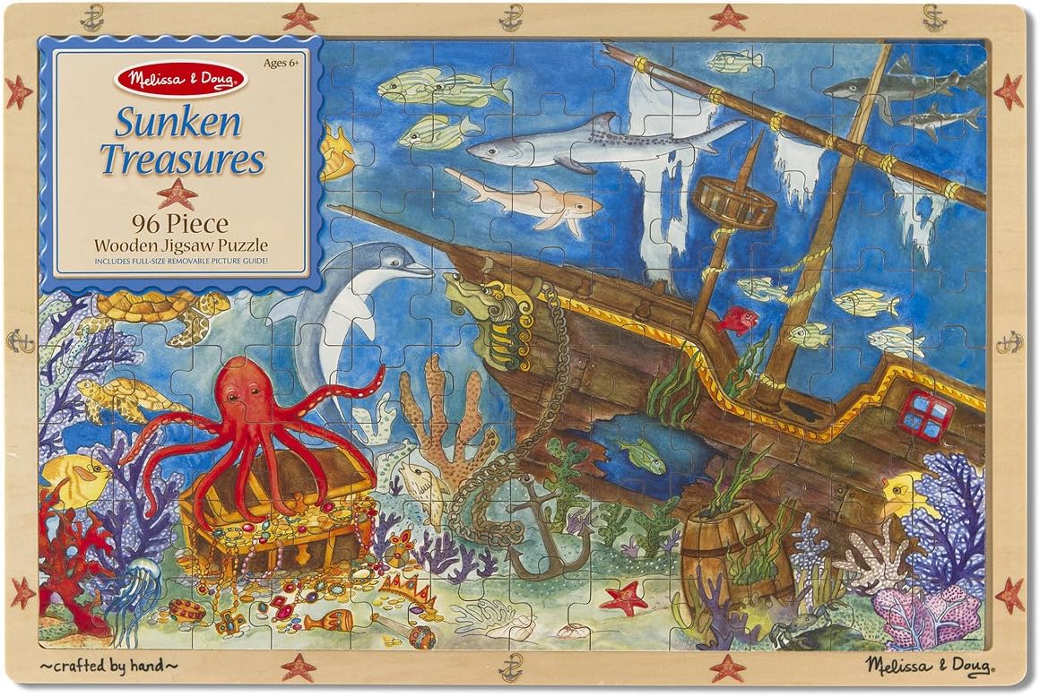 Melissa & Doug Sunken Treasures Wooden Jigsaw Puzzle, 96-Piece