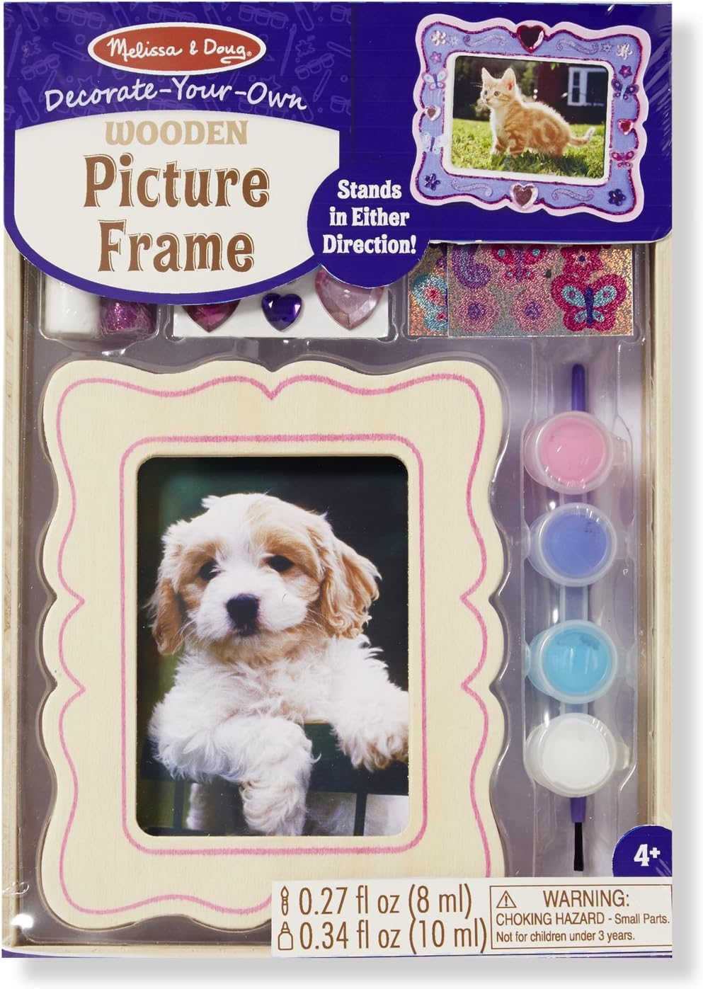 Melissa & Doug Decorate-Your-Own Wooden Picture Frame Craft Kit (fits 3.25 x 4.5 inch picture)