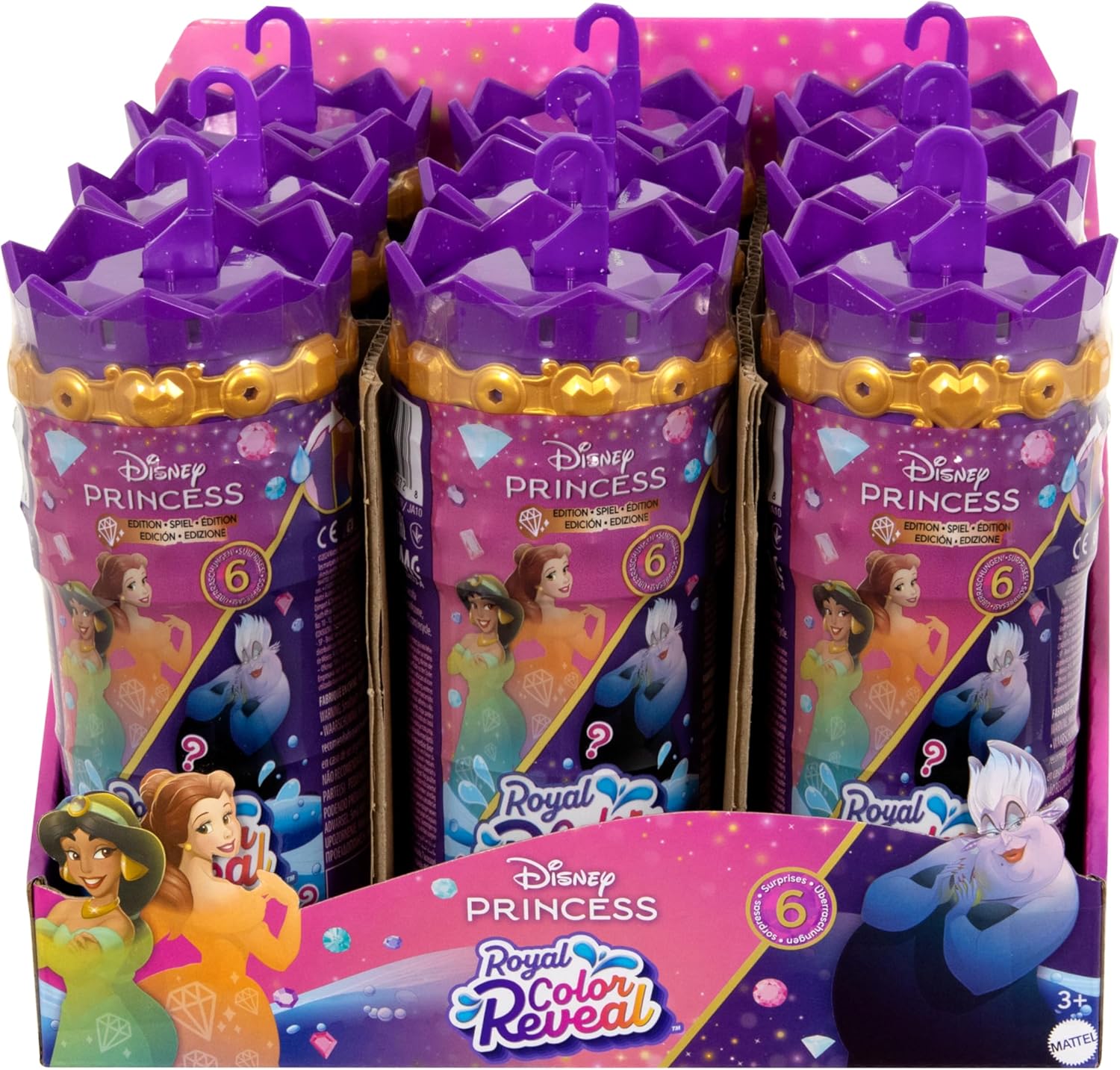Mattel Disney Princess Royal Color Reveal Small Doll with 6 Surprises