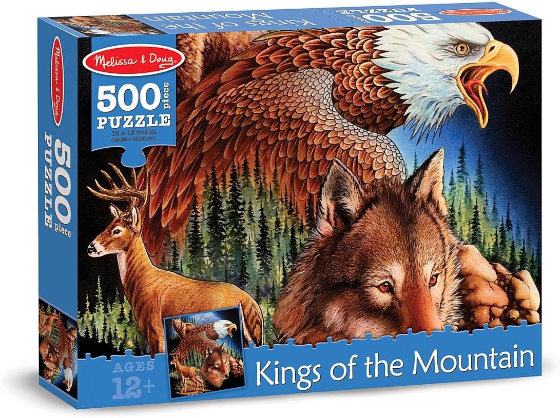 Melissa & Doug 500-Piece King of the Mountain Wild Forest Animals Jigsaw Puzzle