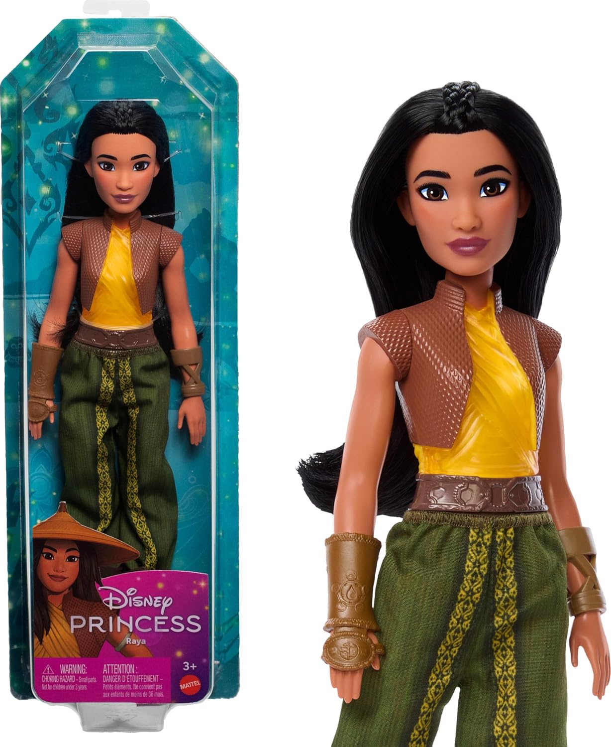 Mattel Disney Princess Tiana Doll in Sparkling Fashion with Removable Skirt, Tiara and Shoes, Posable & Collectible, Inspired by Movie