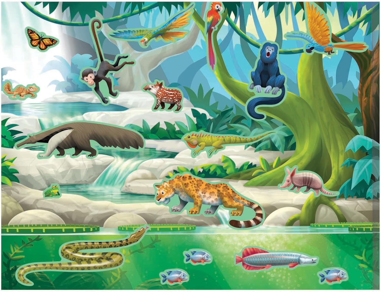 Melissa & Doug Reusable Sticker Pad: Jungle and Savanna - 175+ Stickers, 5 Scenes