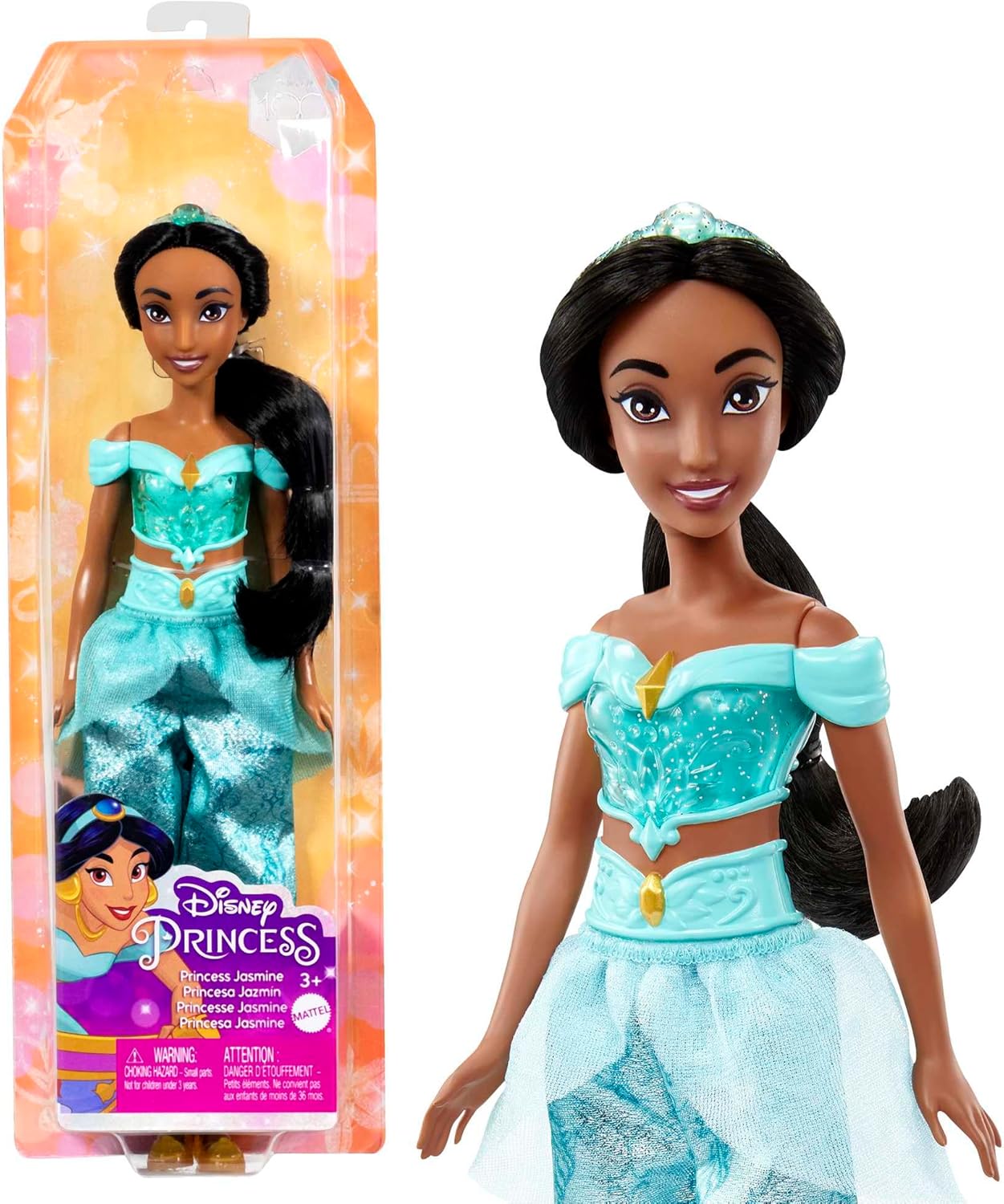 Mattel Disney Princess Tiana Doll in Sparkling Fashion with Removable Skirt, Tiara and Shoes, Posable & Collectible, Inspired by Movie